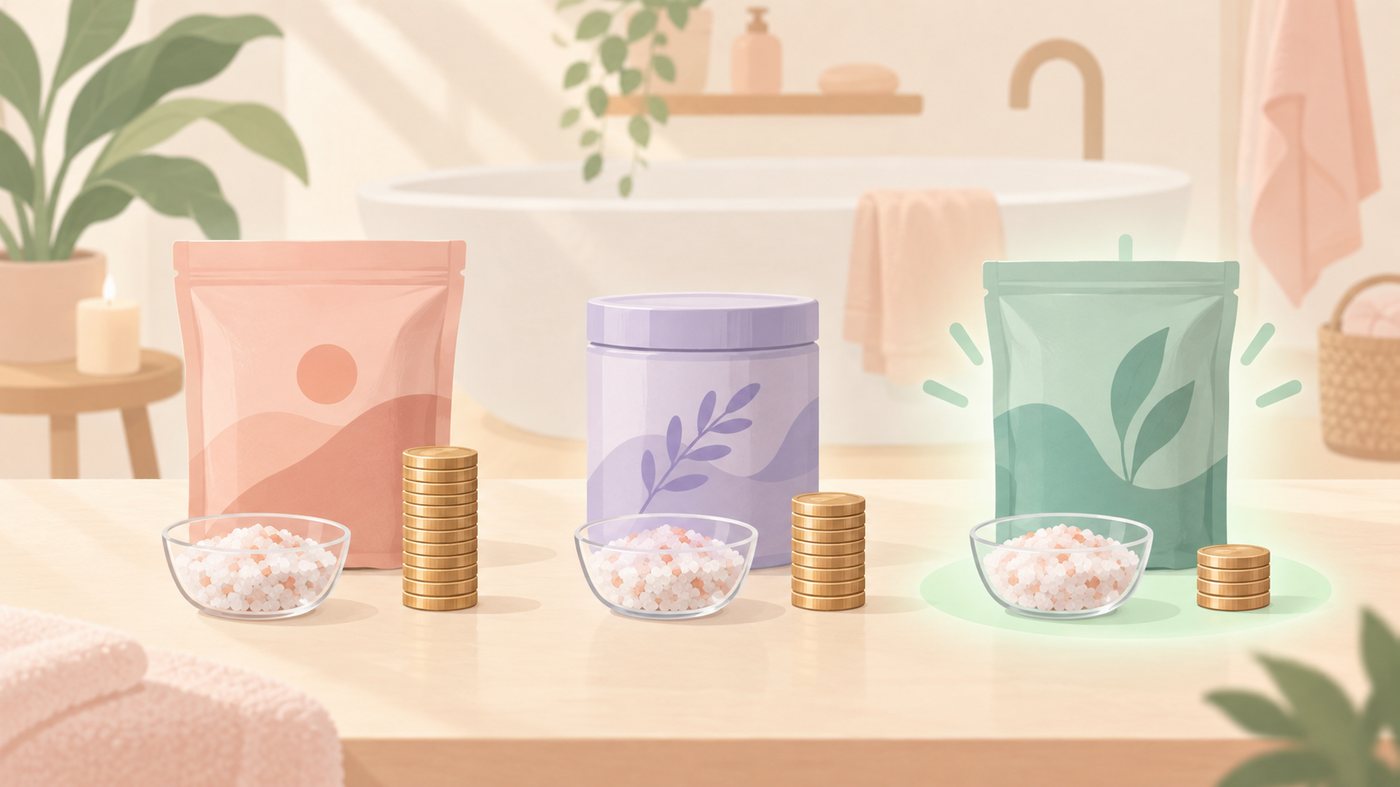 泡ボディソープの1ml単価を見るイラスト