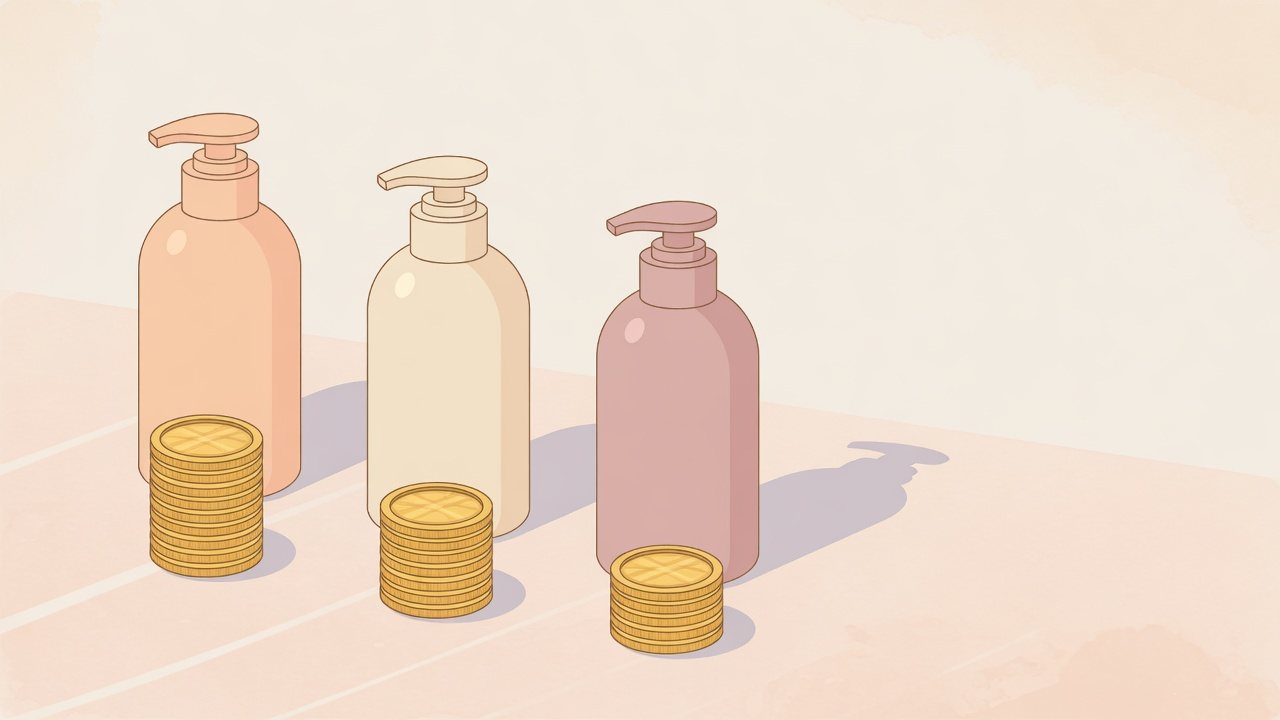 600mlのボディソープを1mlあたりで比べるイラスト