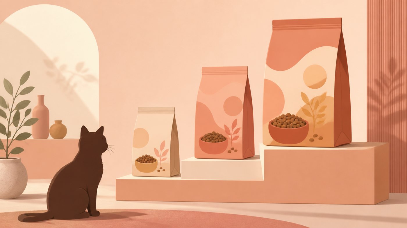 キャットフードの3つのグレードのイラスト