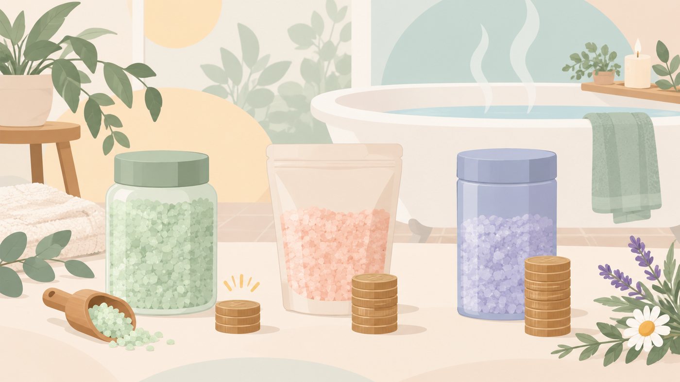 つめかえ用パウチを1gあたりの単価で比べるイラスト