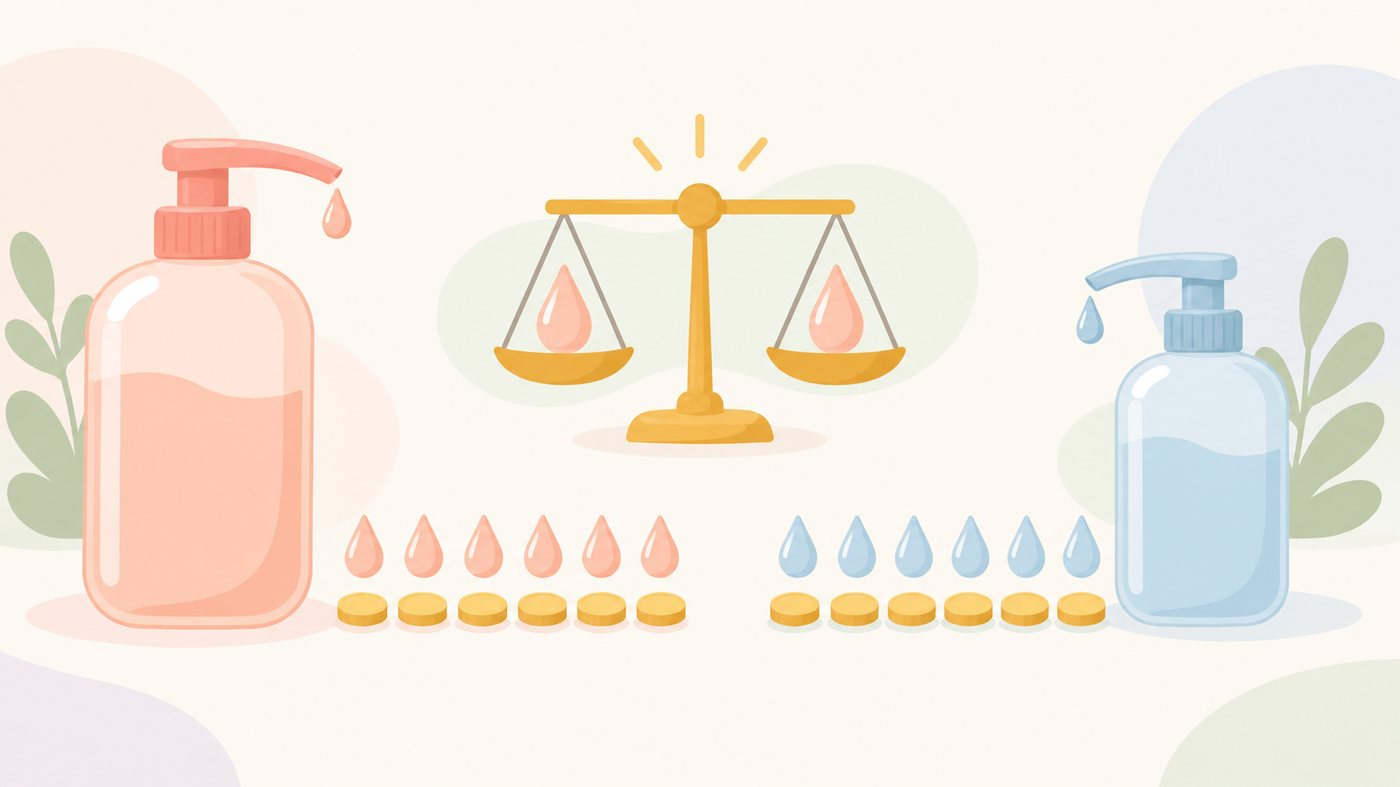 超特大の袋と小さめの袋を置き場所で比べるイラスト