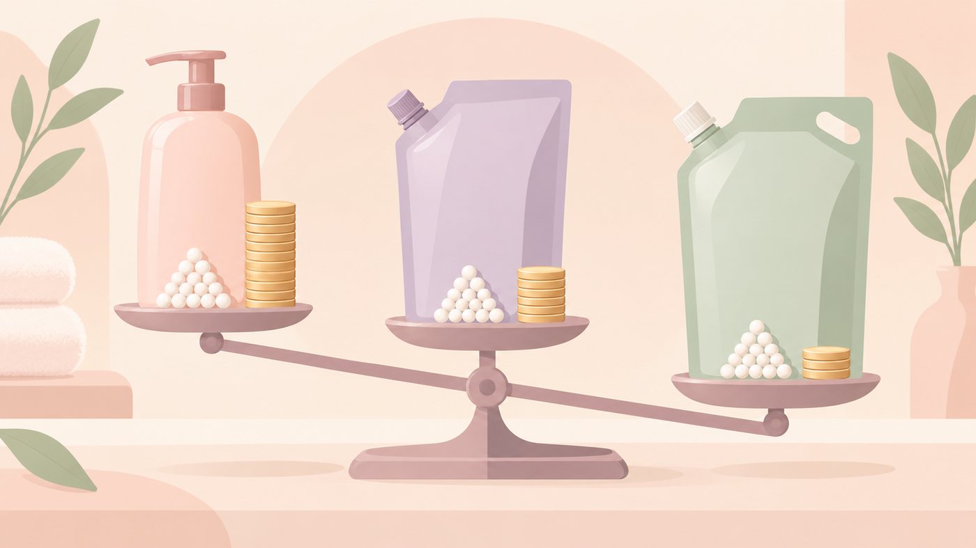 1mLあたりの単価を計算するイラスト