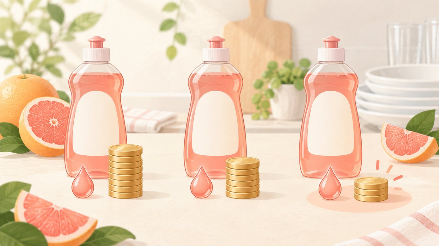 つめかえ用のパウチとポンプ容器を見比べるイラスト