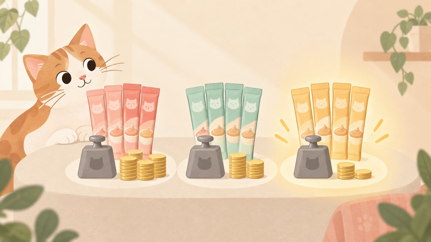 詰替の容量と1mLあたりの単価を比べるイラスト