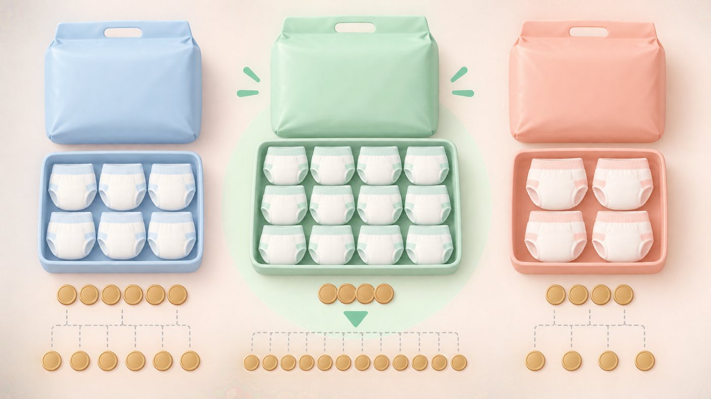 洗剤の容量と入数から1mLあたりを出すイラスト