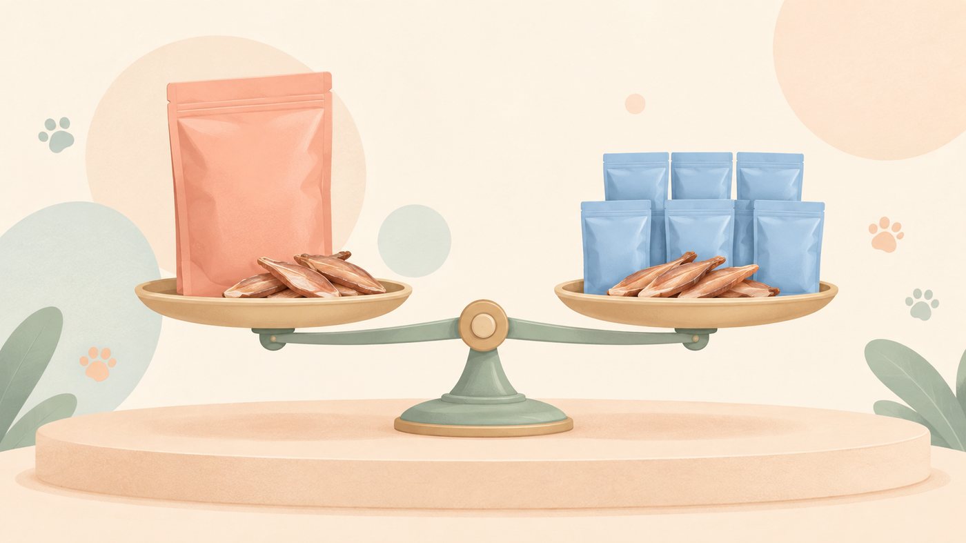 詰め替え袋の容量を1mLあたりの単価に割り戻すイラスト
