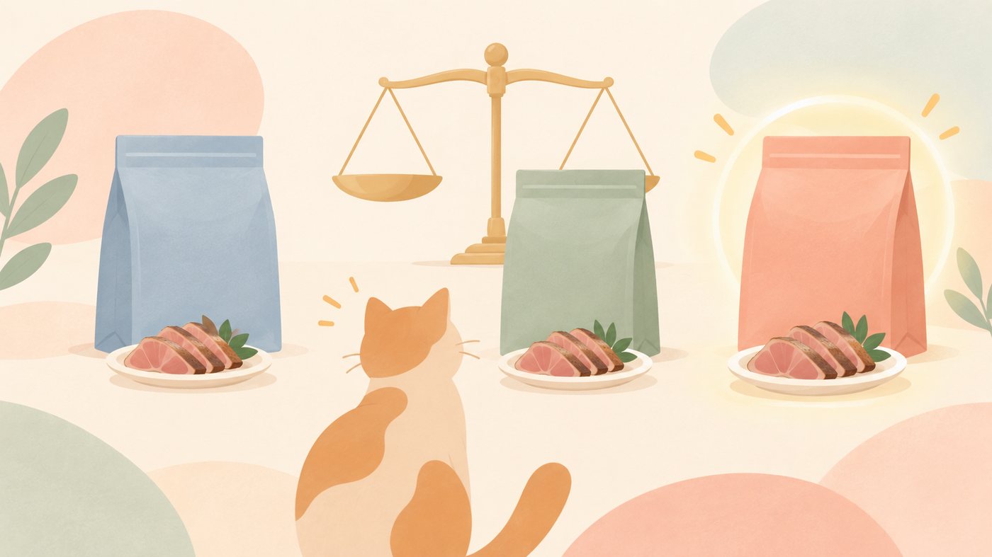 棚に並べた詰め替え袋の大きさを見比べるイラスト