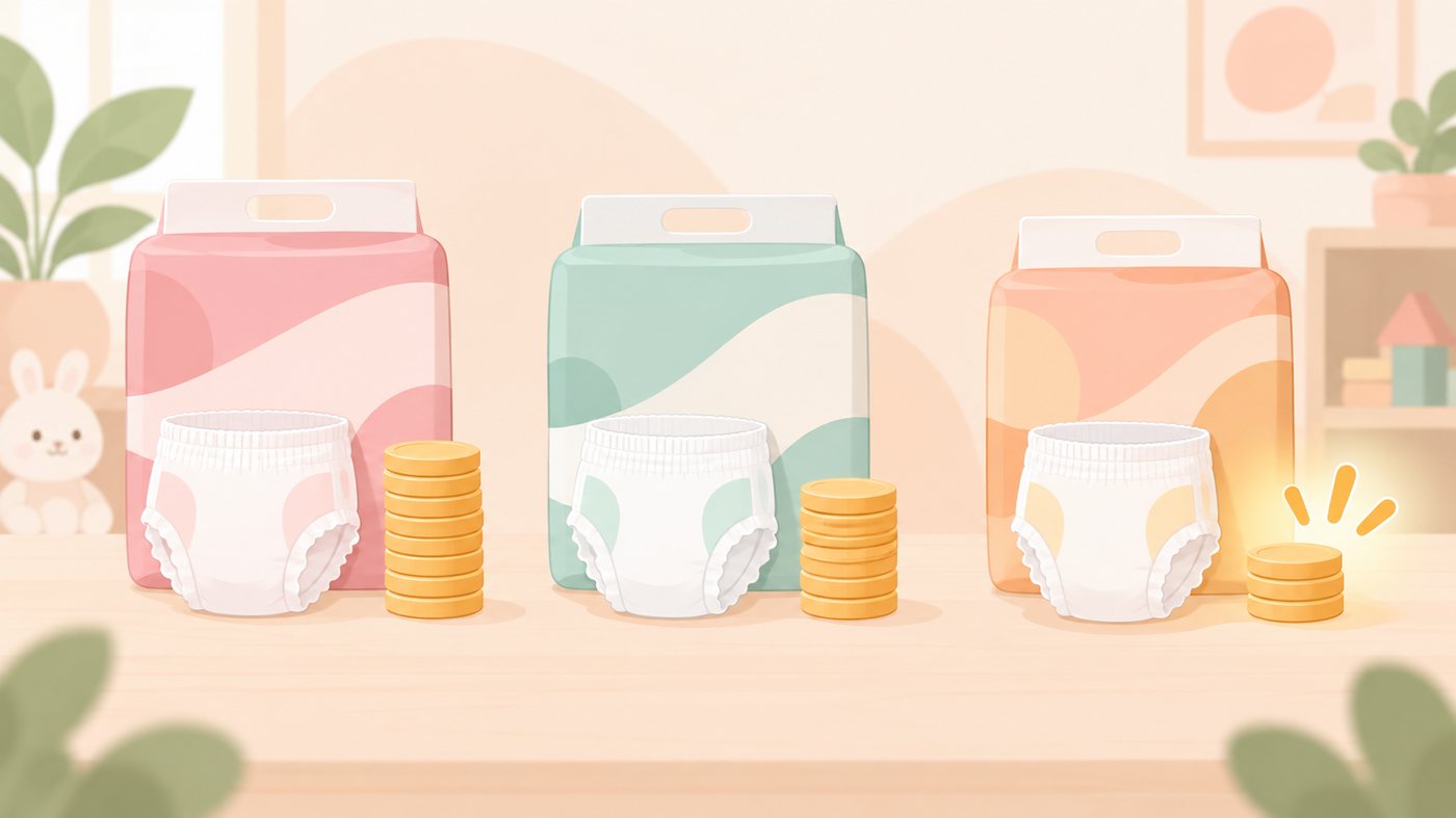 同じ大きさの食器用洗剤のボトルが並ぶイラスト
