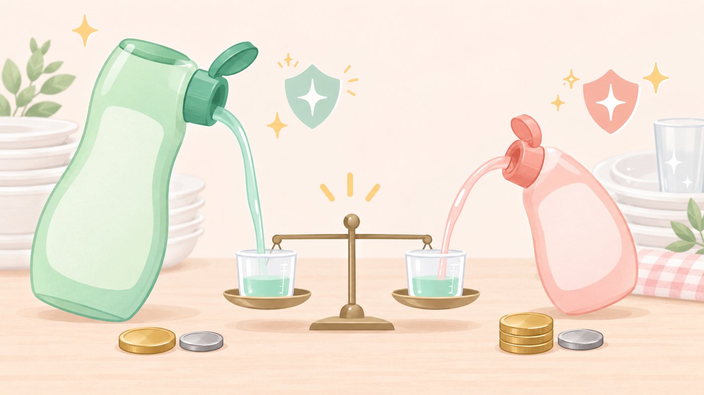 複数の食器用洗剤をまとめて並べたイラスト