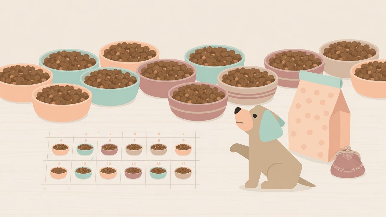 犬のサイズとライフステージで枠を分けるイラスト