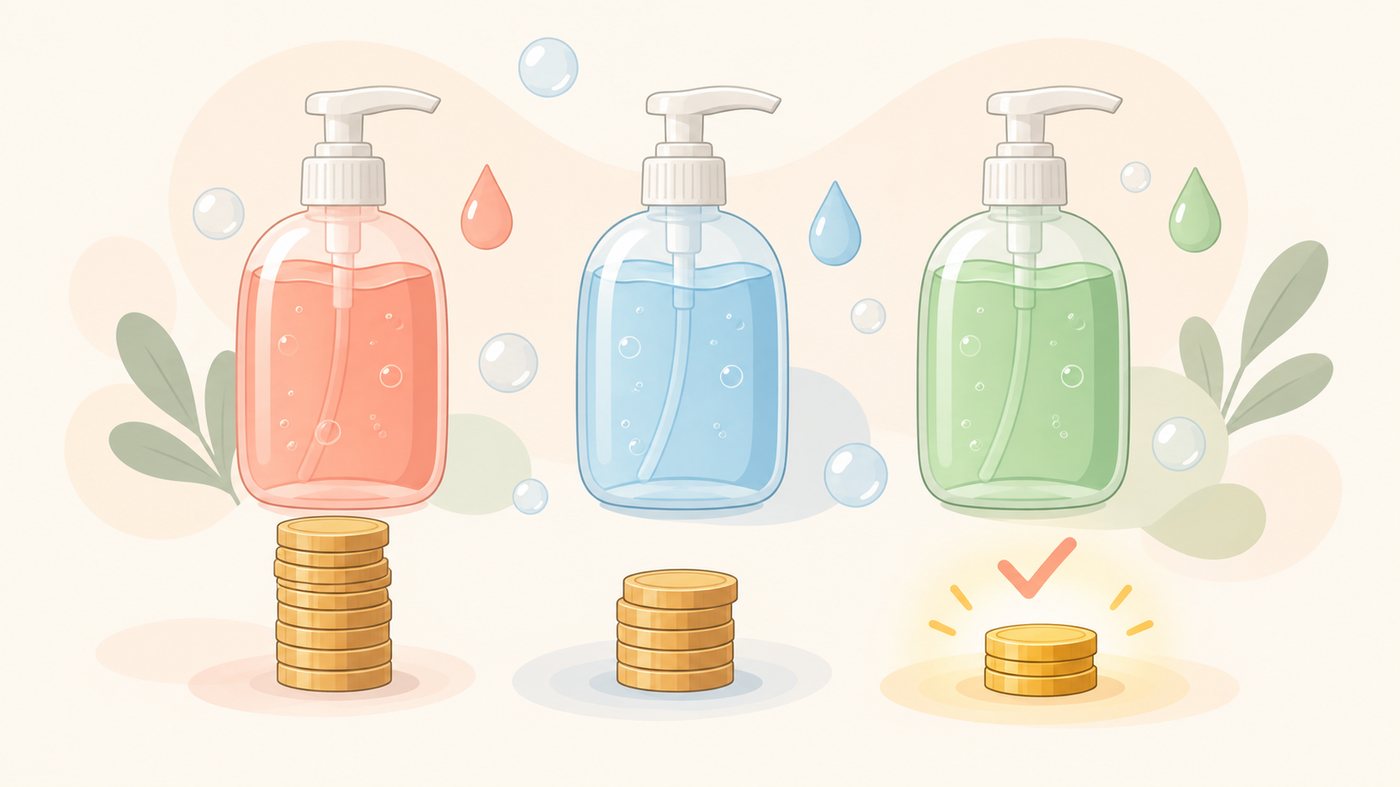少量買いとまとめ買いで置き場所が変わることを示すイラスト