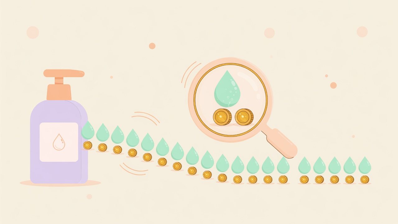同じ250mlのボトルを1mlあたりに割り戻して比べるイラスト