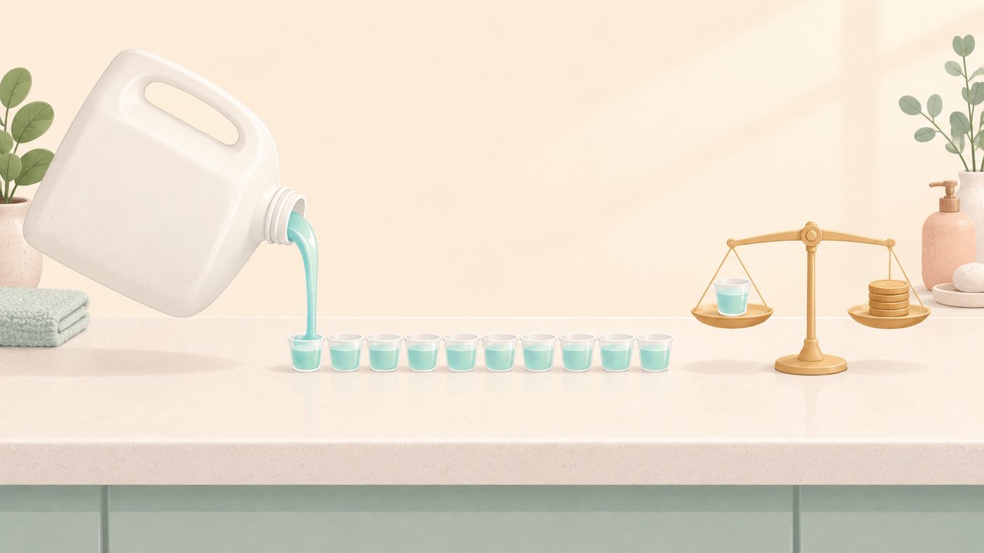 容量と入数から1mlあたりを比べるイラスト