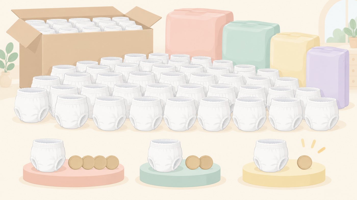 1パック・30食・箱買いの3つの買い方のイラスト