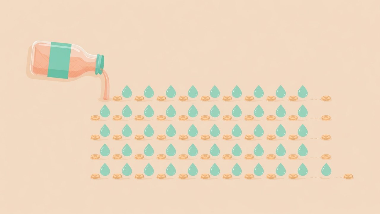 330ml紙パックの単価を計算するイラスト