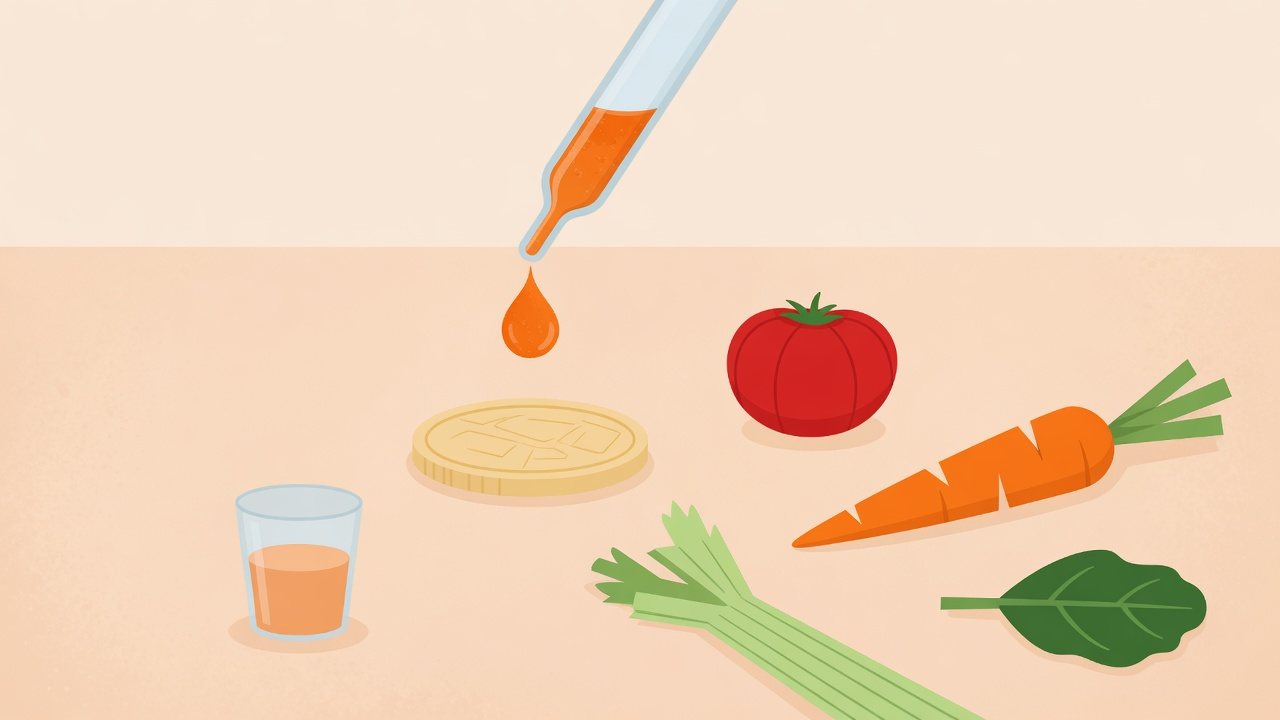 容量の違う野菜ジュースの紙パックを並べたイラスト