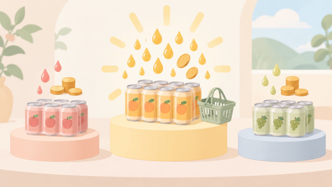 飲む人数から必要な缶数を考えるイラスト