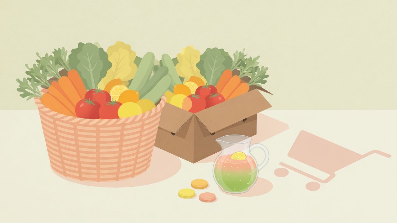 容量の違う紙パックの野菜ジュースを並べたイラスト