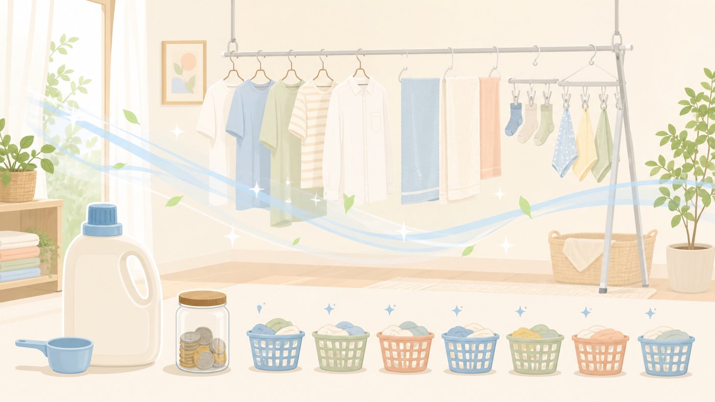 洗剤を選ぶ4つの視点のイラスト