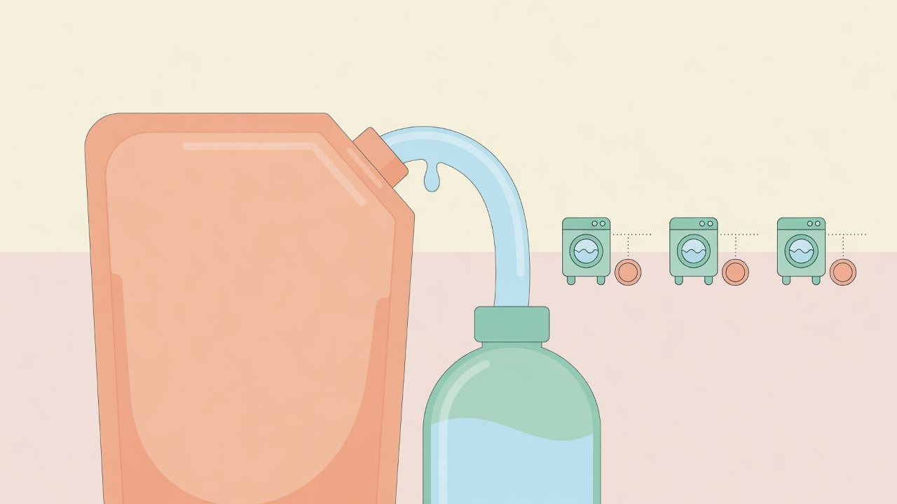 詰め替え洗剤の量を1gあたりで確かめるイラスト