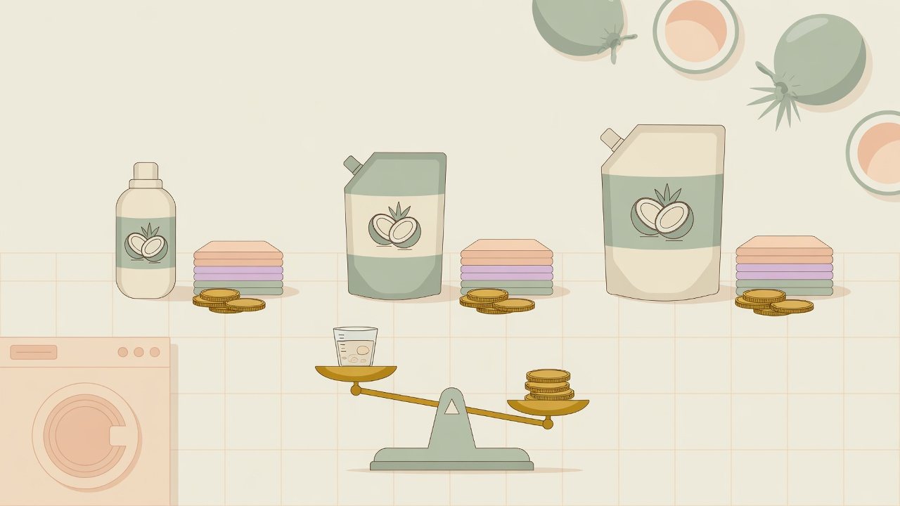 洗濯洗剤の量を計るイラスト