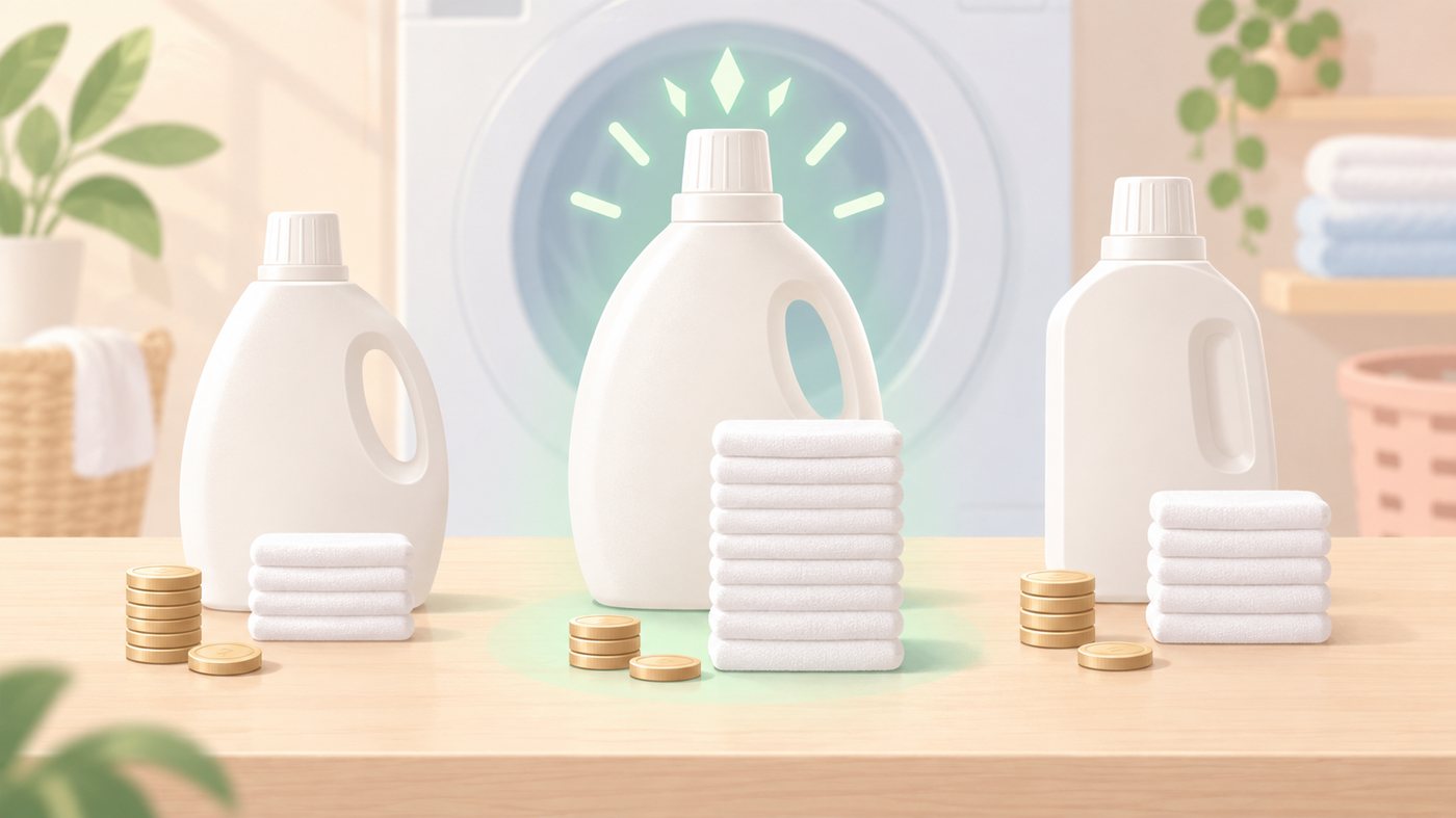 洗濯洗剤を1gあたりで比較するイメージ