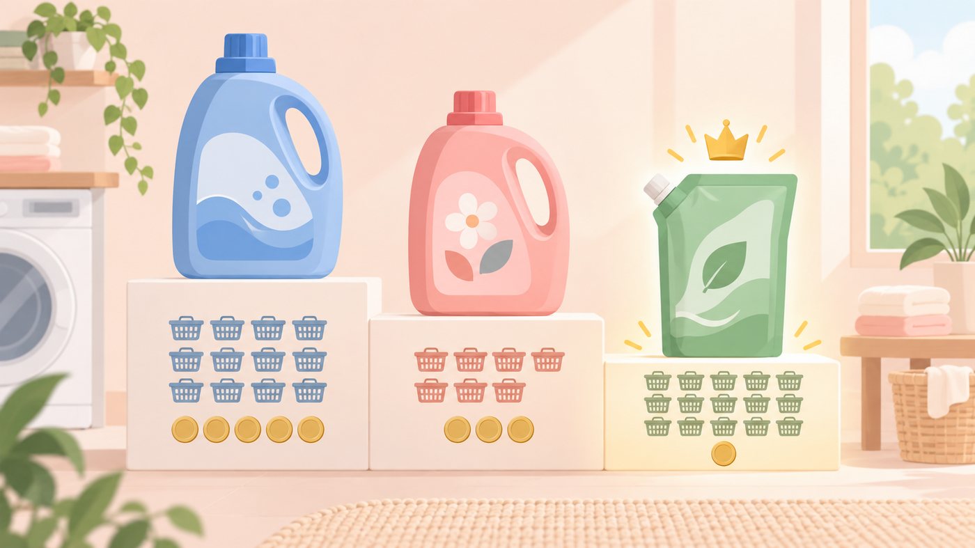 詰替用の袋の容量を1mLあたりに割り戻すイラスト