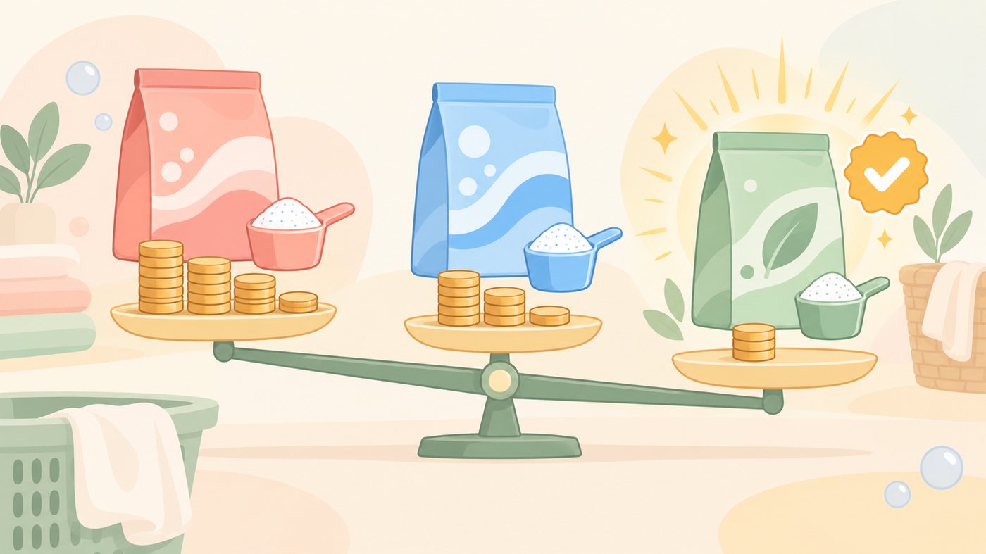 900gの洗剤の入数と総量を比べるイラスト