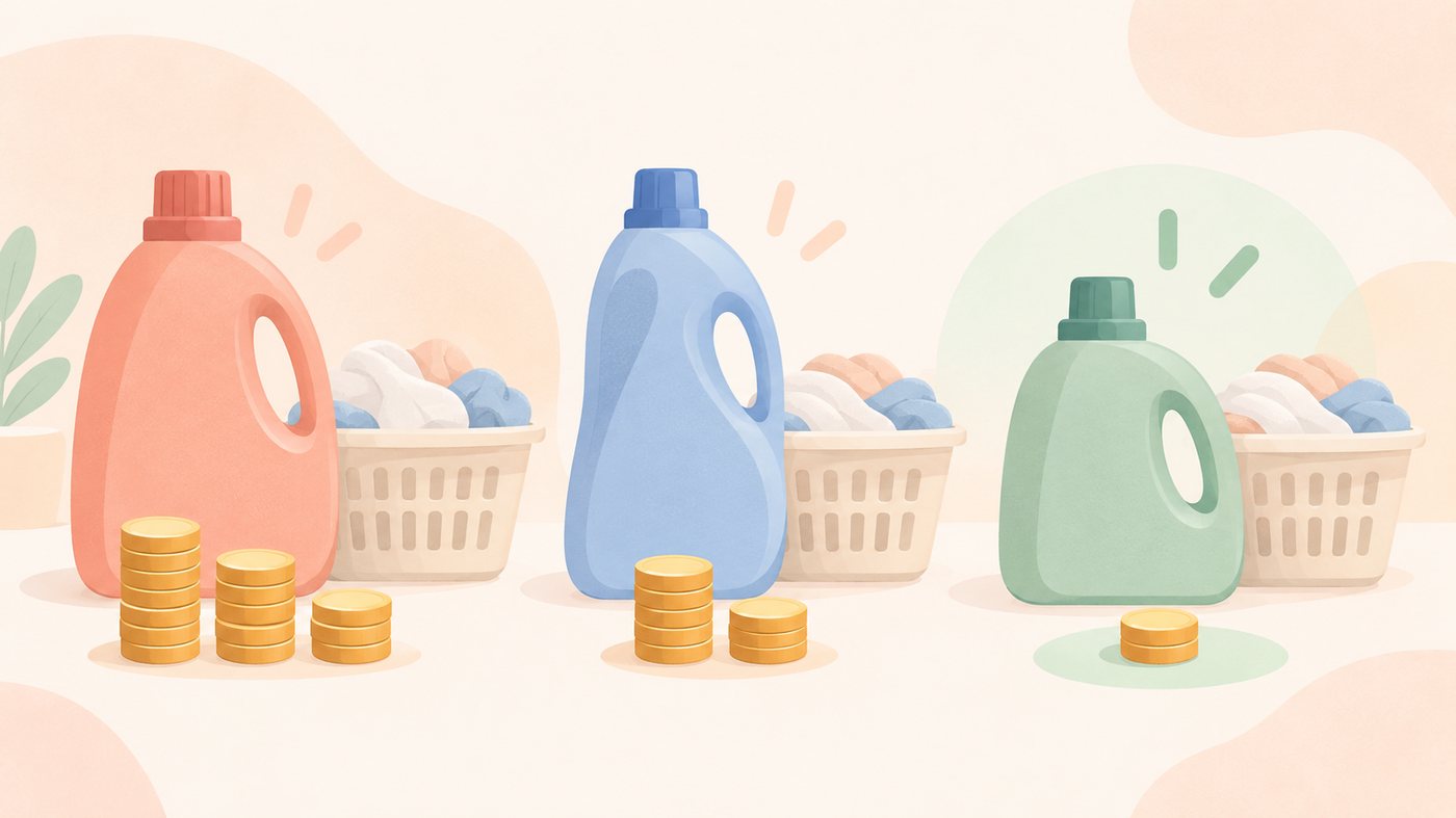 洗濯洗剤の内容量と入数を確認するイメージ