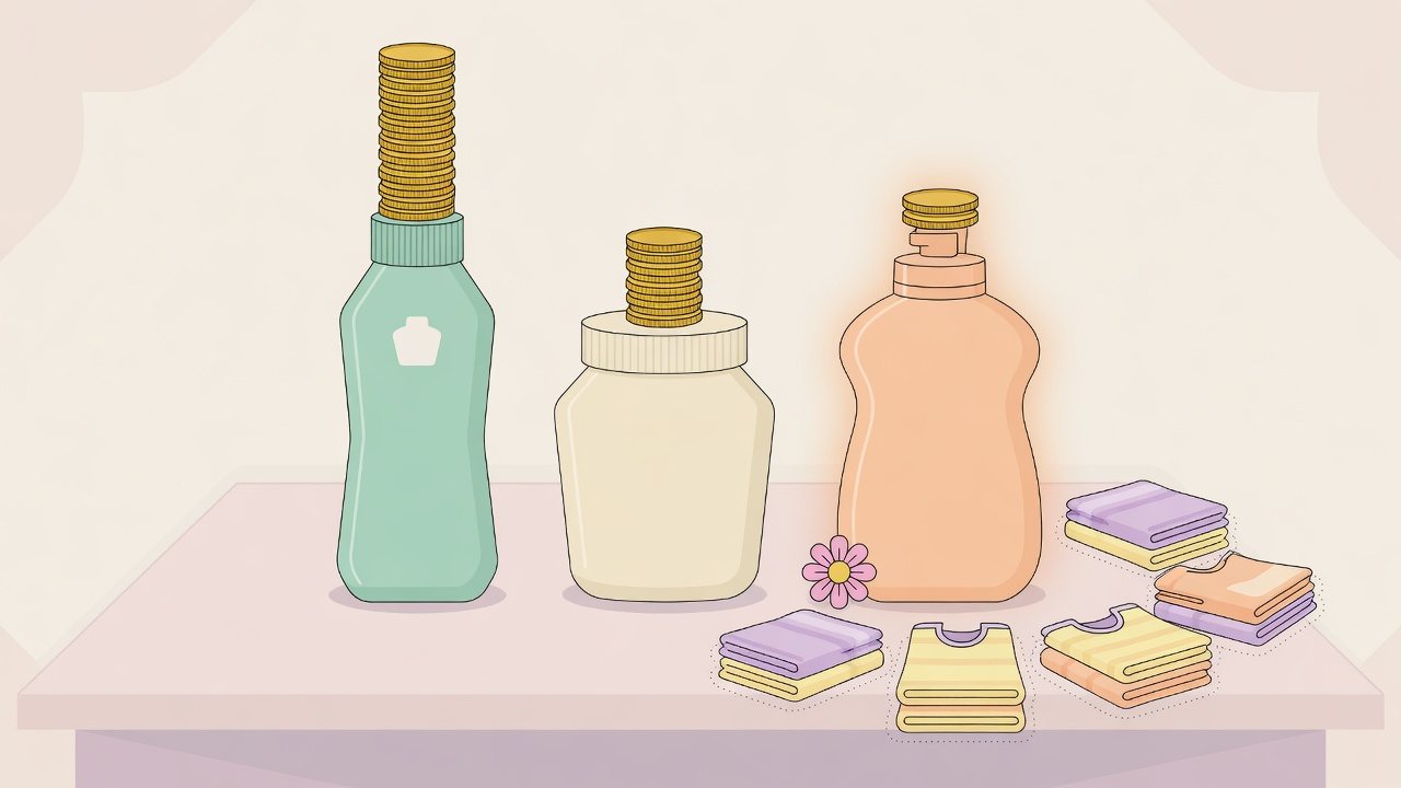花王の洗濯洗剤を詰替とケースで見比べるイメージ