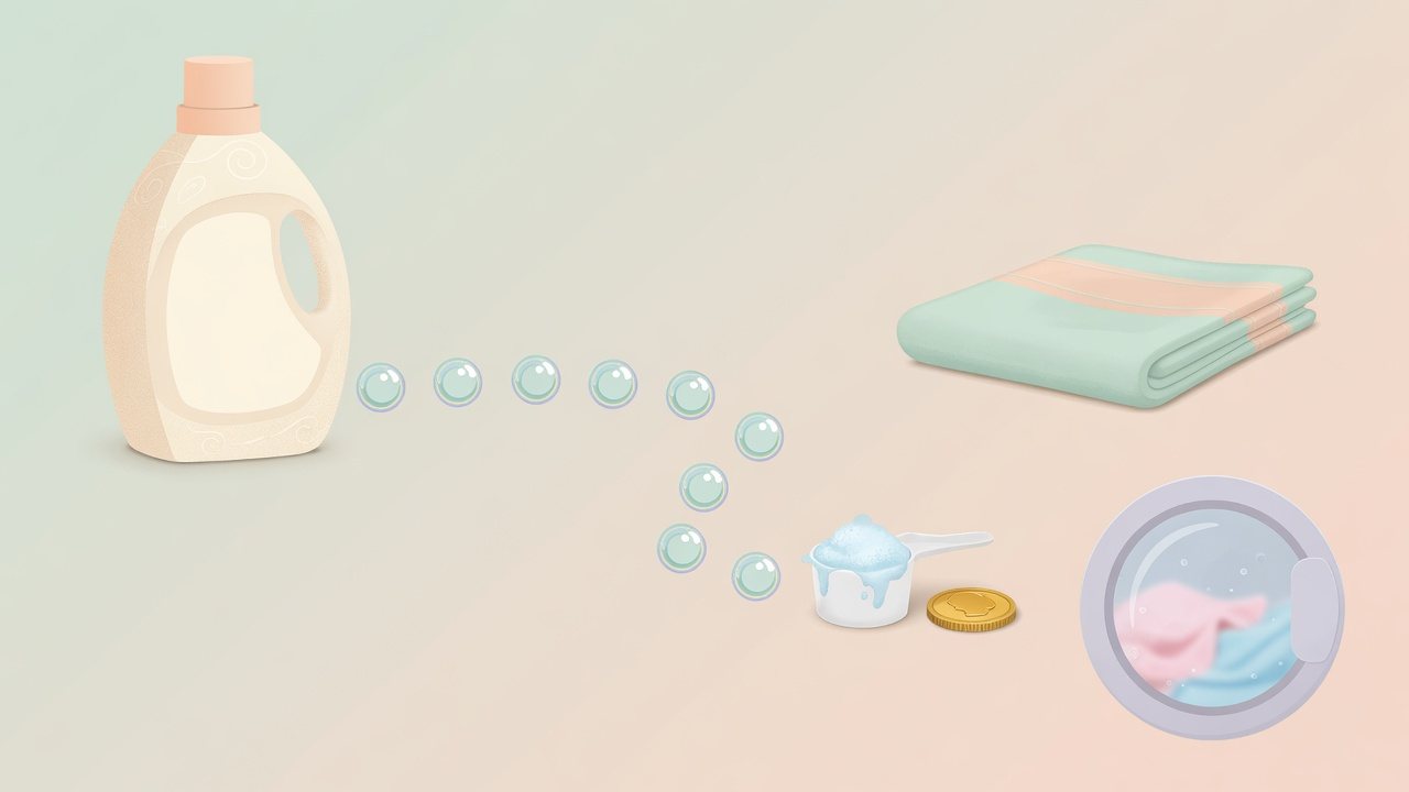 洗濯せっけんの量を計るイラスト