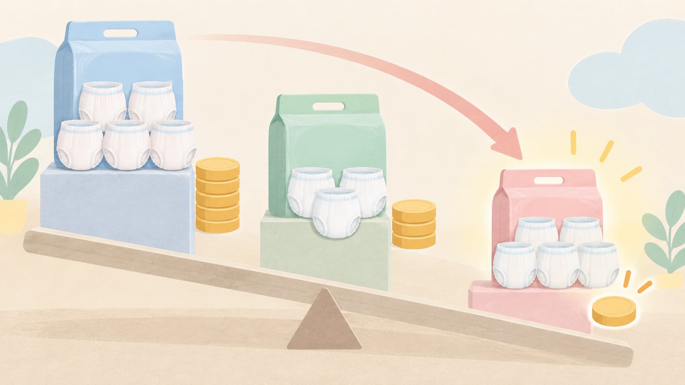 台所で注ぐ2Lと持ち出す500mlの使い分けのイラスト