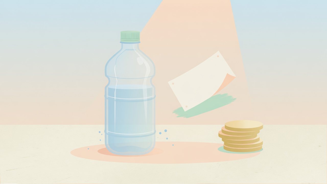 ラベルレスのケースから1mlの列へコインが分かれるイラスト