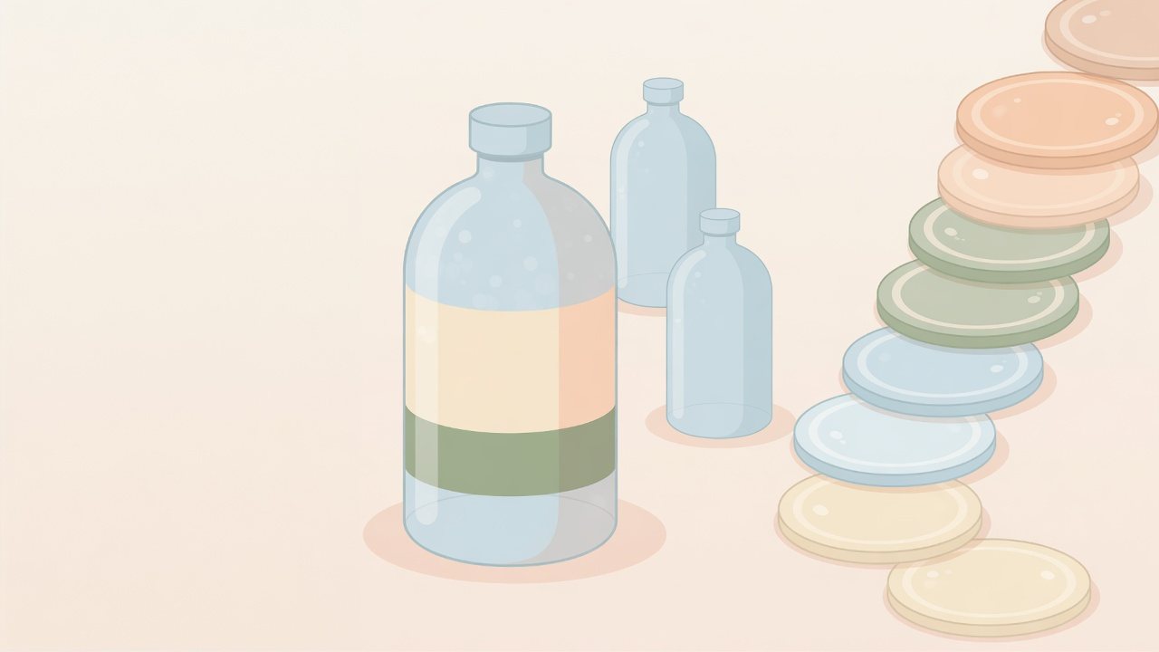 天然水をボトル容量の枠に分けるイラスト