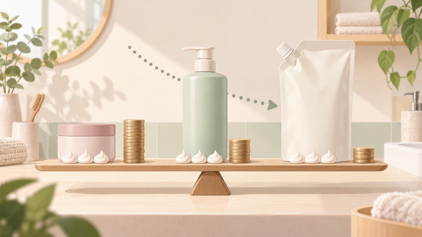 1袋・まとめ買い・専用パッドの3つの枠を分けたイラスト