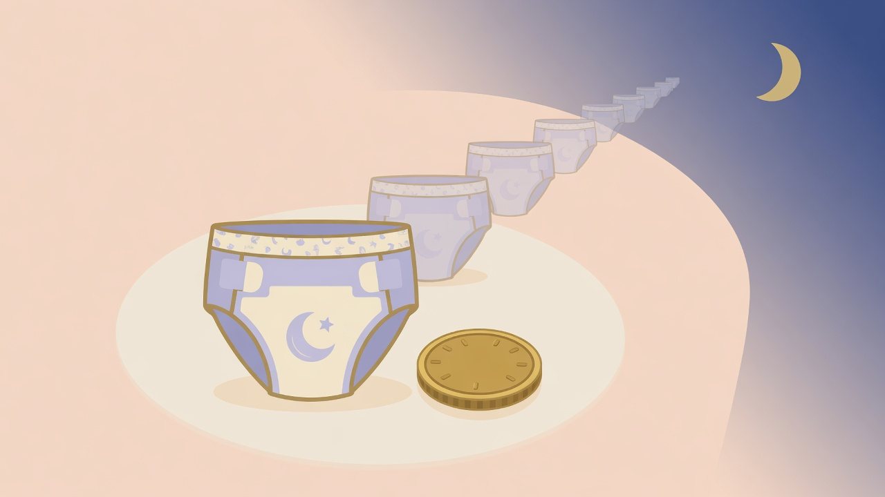 夜用パンツの1パックあたりの枚数を比べるイラスト