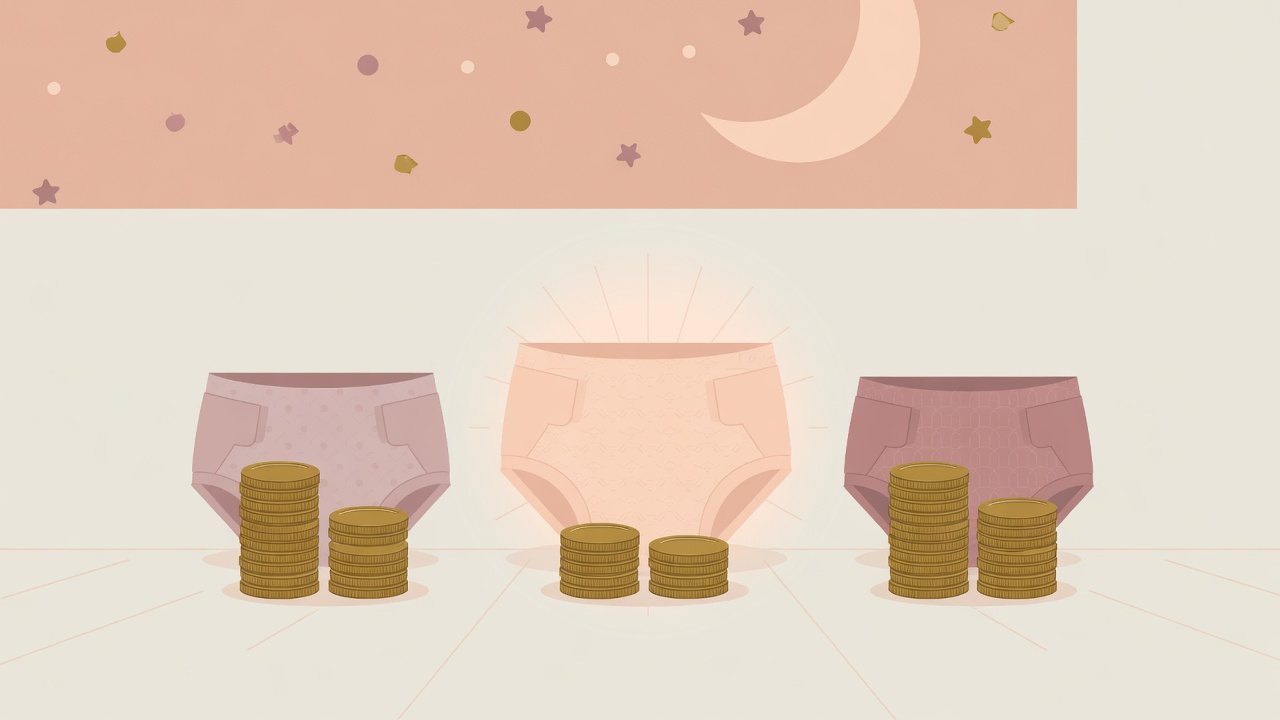 夜用パンツを選ぶ4つの視点のイラスト