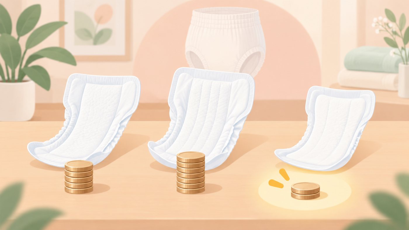 紙パンツの袋数と枚数を1枚あたりに割り戻すイラスト