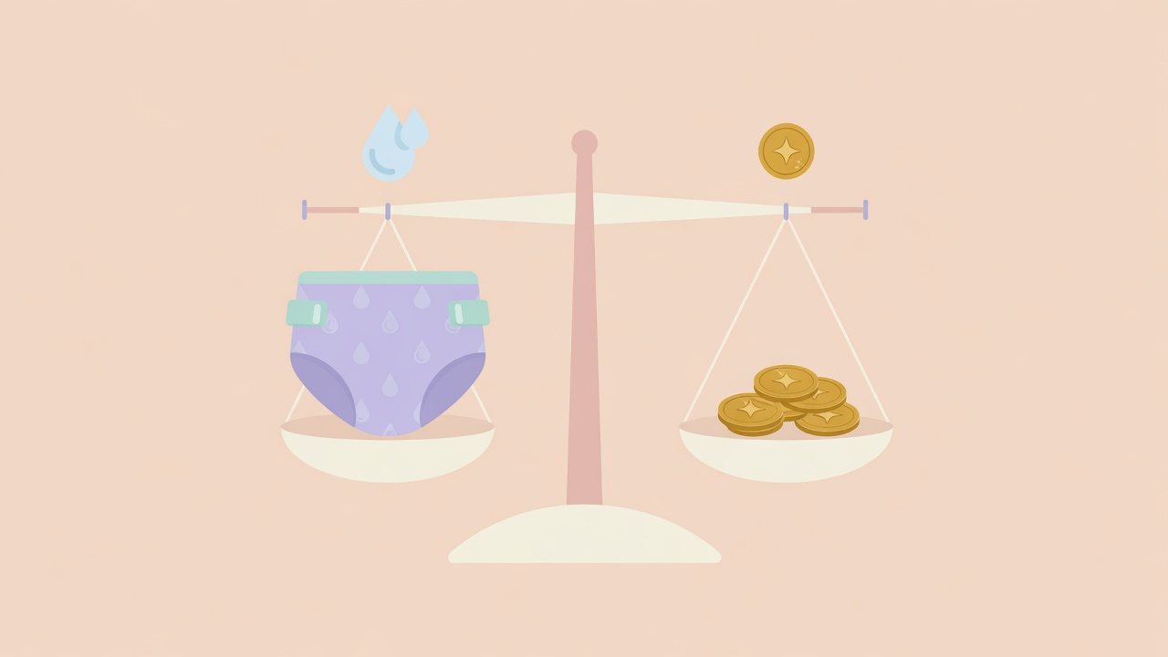 尿とりパッドの入り枚数と袋数から1枚あたりを出すイラスト