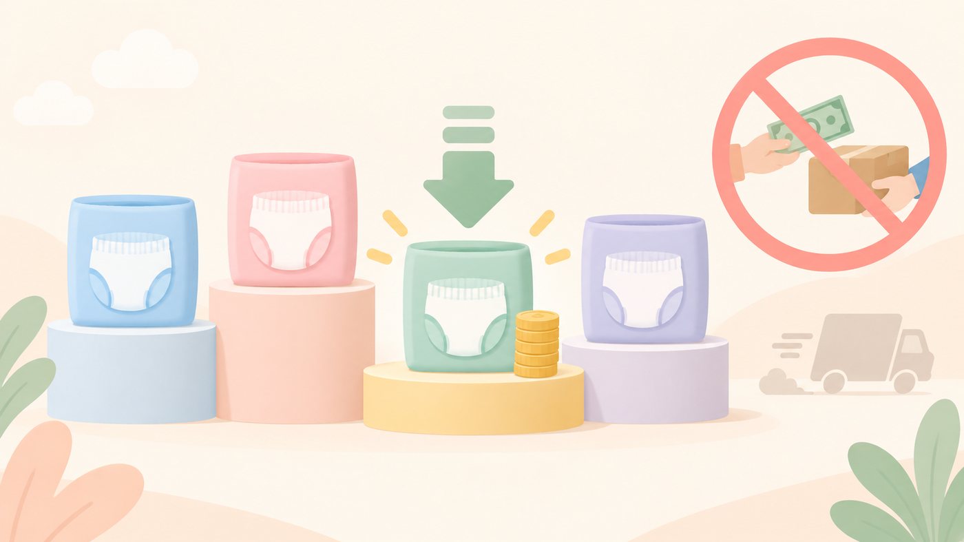 1枚あたりの単価に割り戻して比べるイラスト
