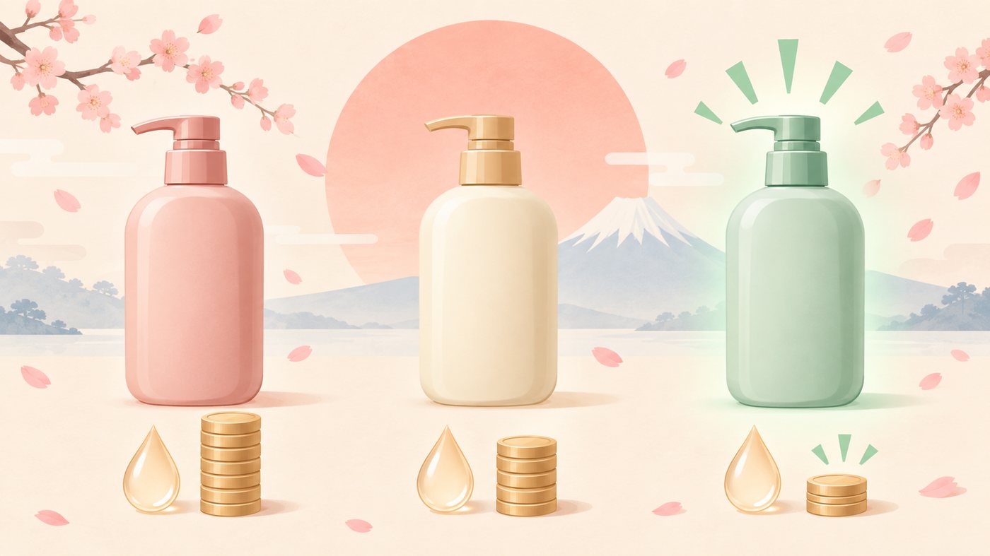 少ない個数と多い個数の置き場所を比べるイラスト