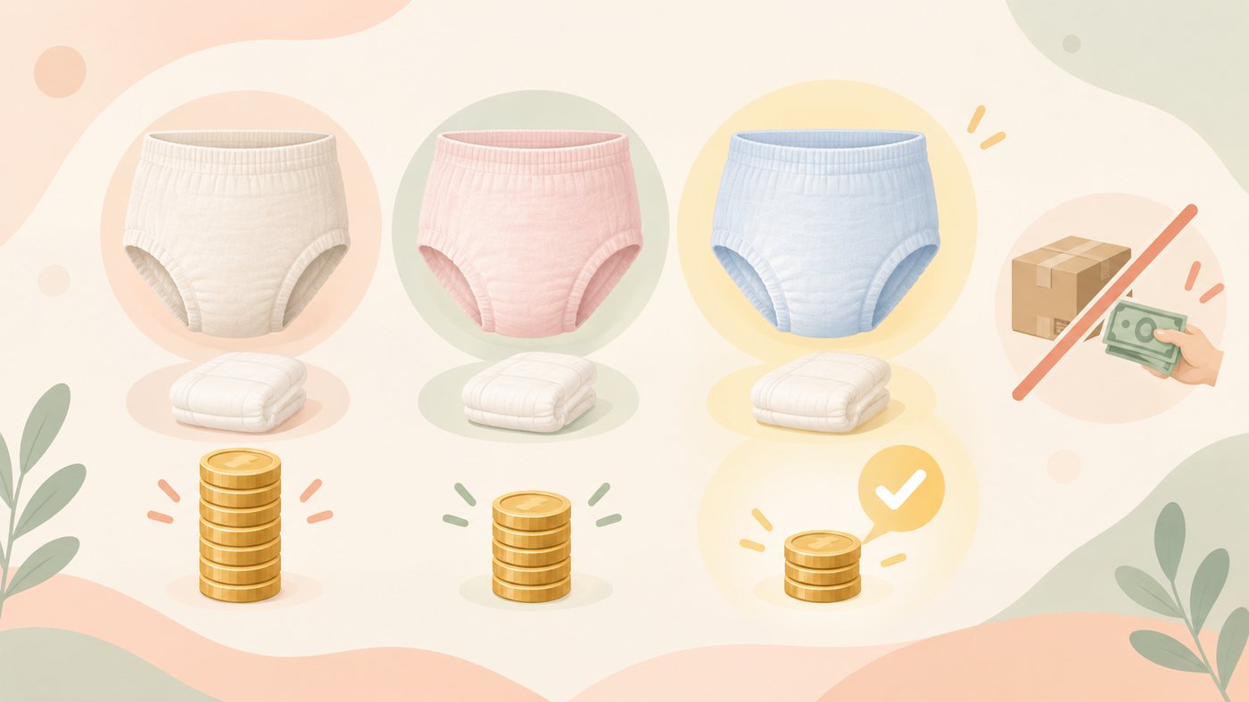 紙パンツとパッドを別々に比べるイラスト
