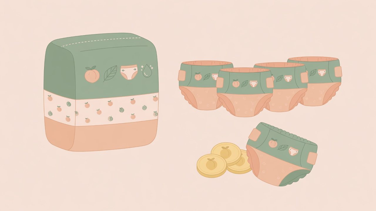 大王製紙の紙パンツを1枚あたりで比べるイラスト