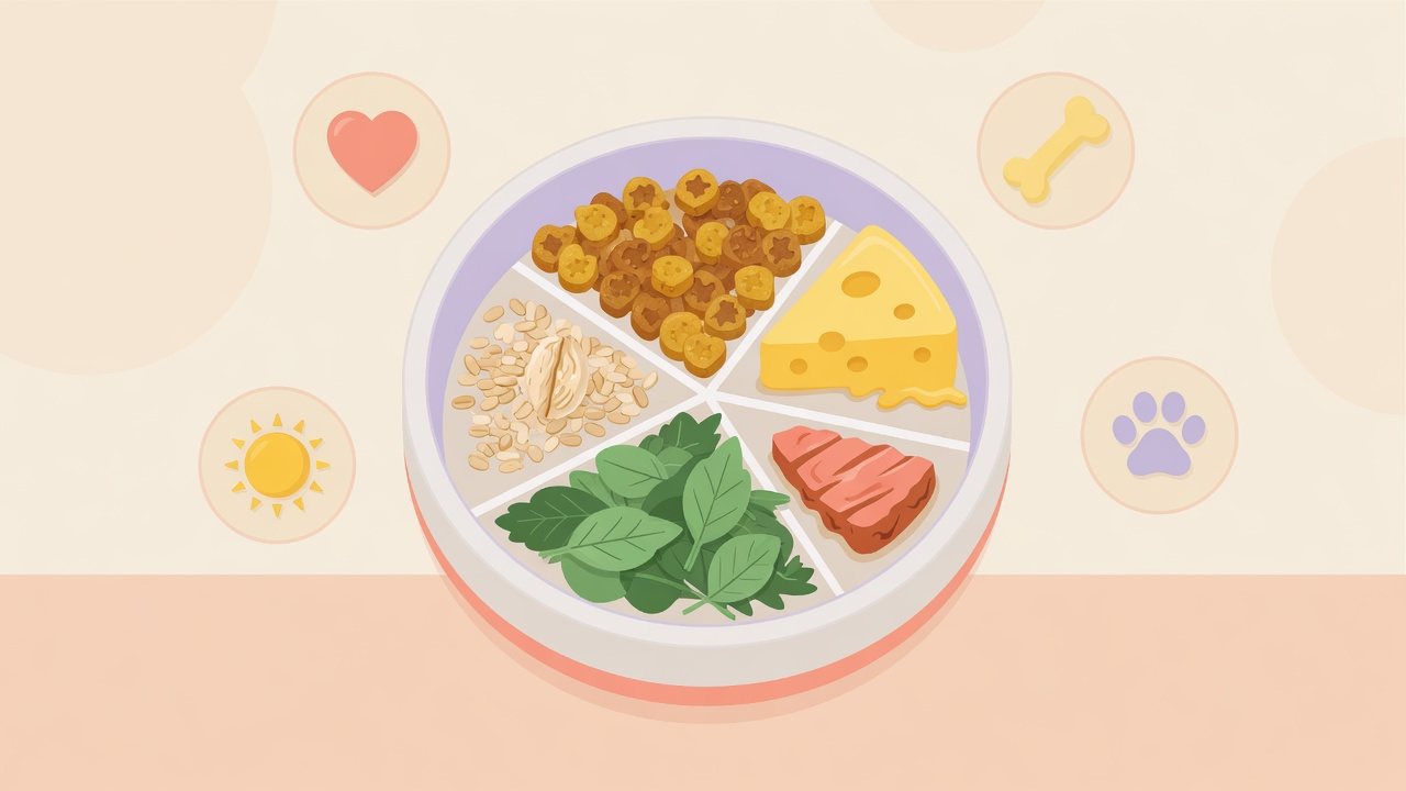 総合栄養のチーズ入りペットフードを1g単価で比べるイラスト