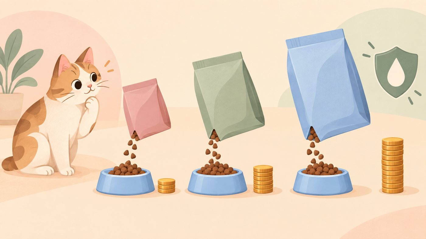 1袋の商品とまとめ買いセットを並べたイラスト