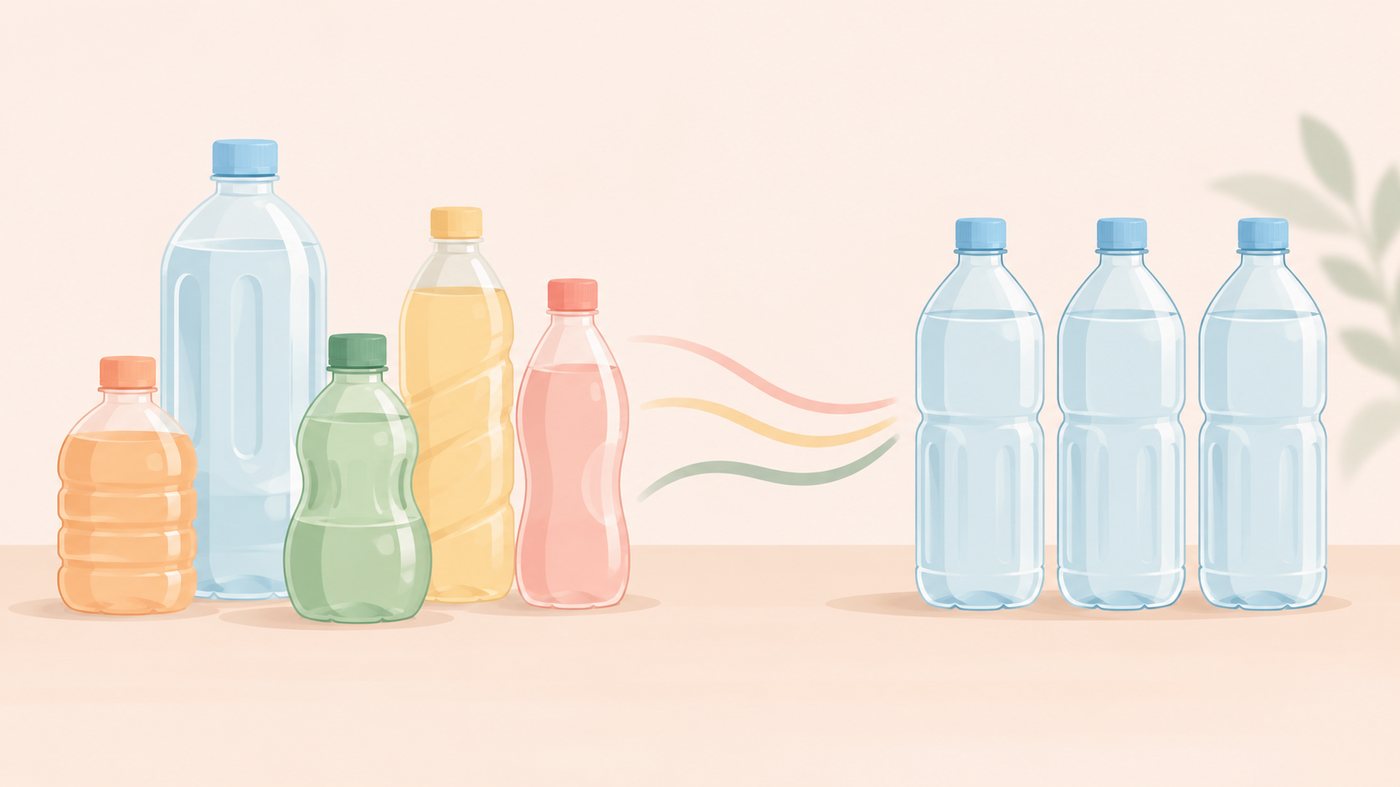 内容量と入数から1gあたりの単価を出すイラスト