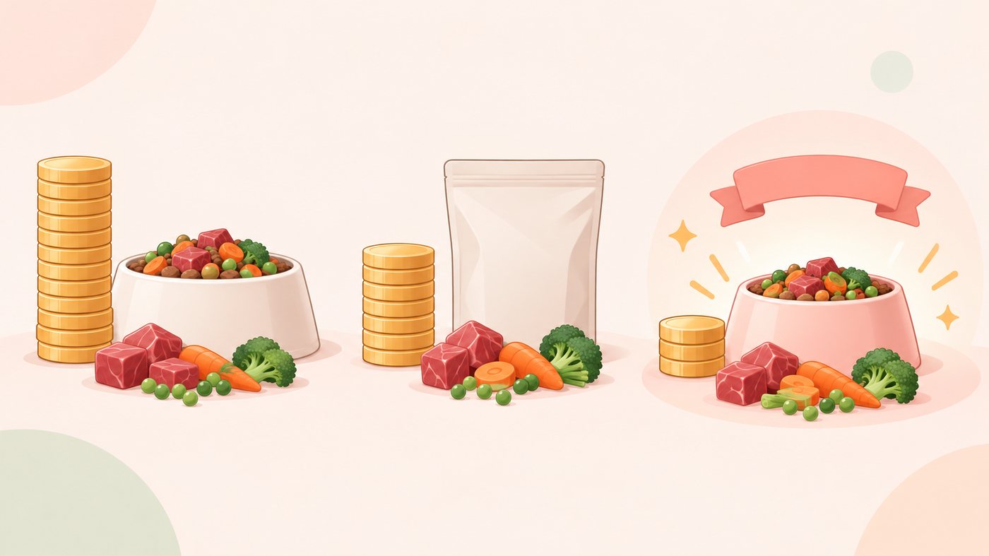 買う総量の段階ごとに置き場所と使い切る期間が変わるイラスト