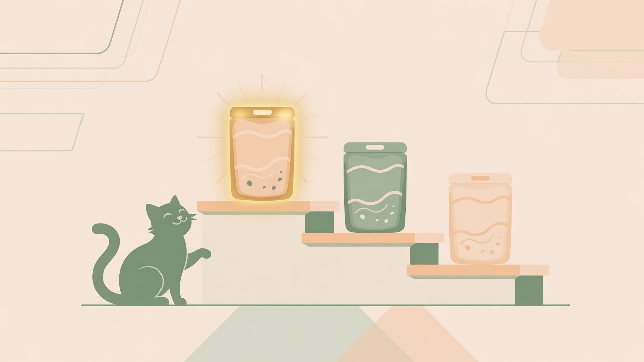 40gの猫用パウチを1g単価で見比べるイメージ