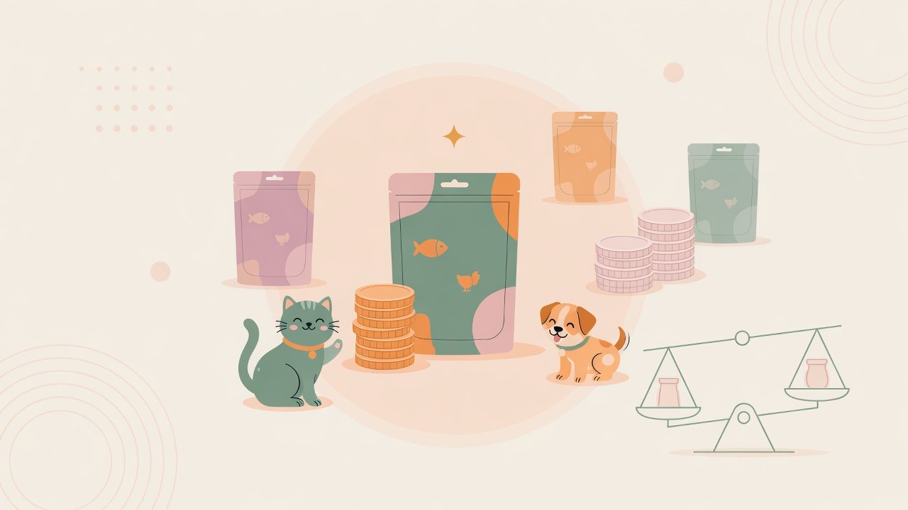 35gのパウチを並べて1gあたりで比べるイラスト