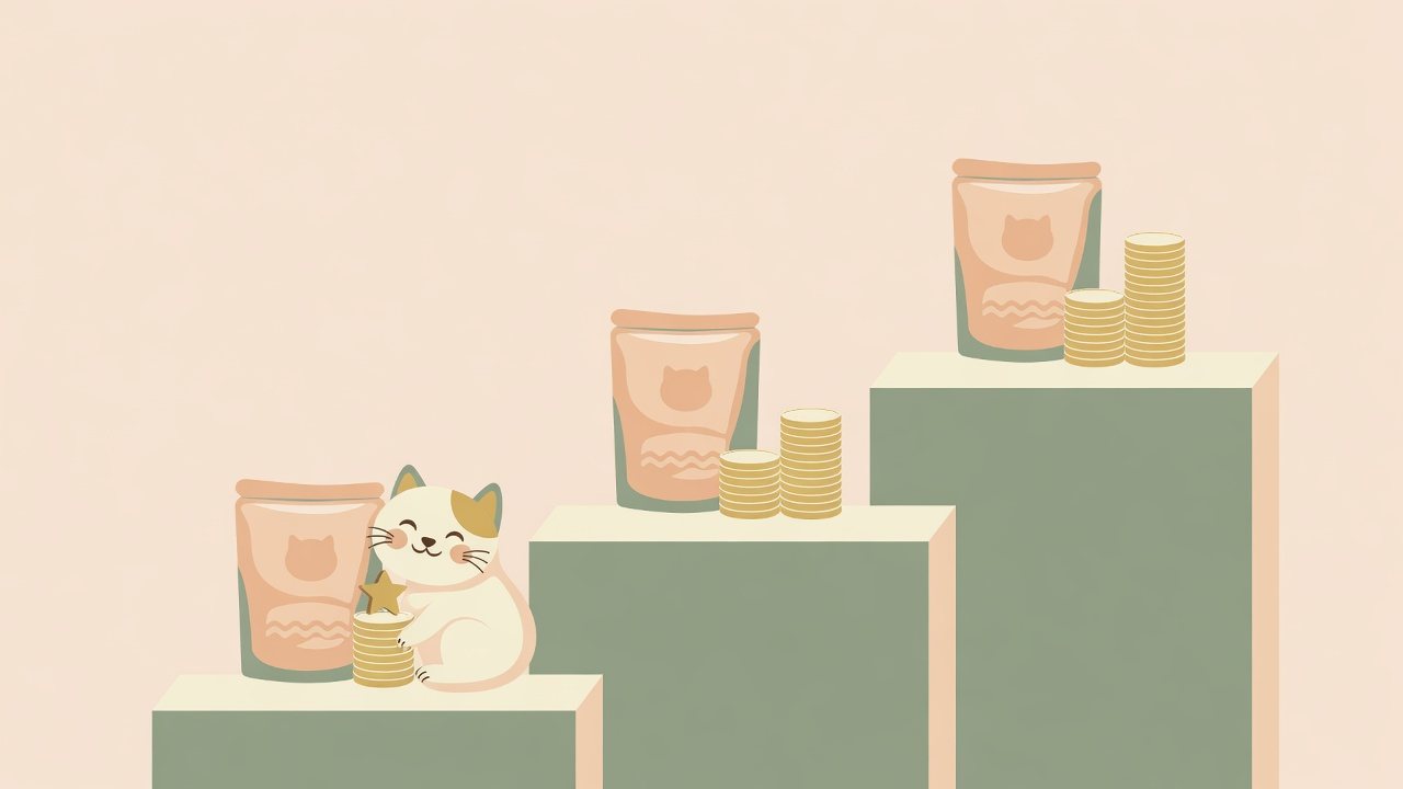 60gの小袋を並べて比べるイラスト